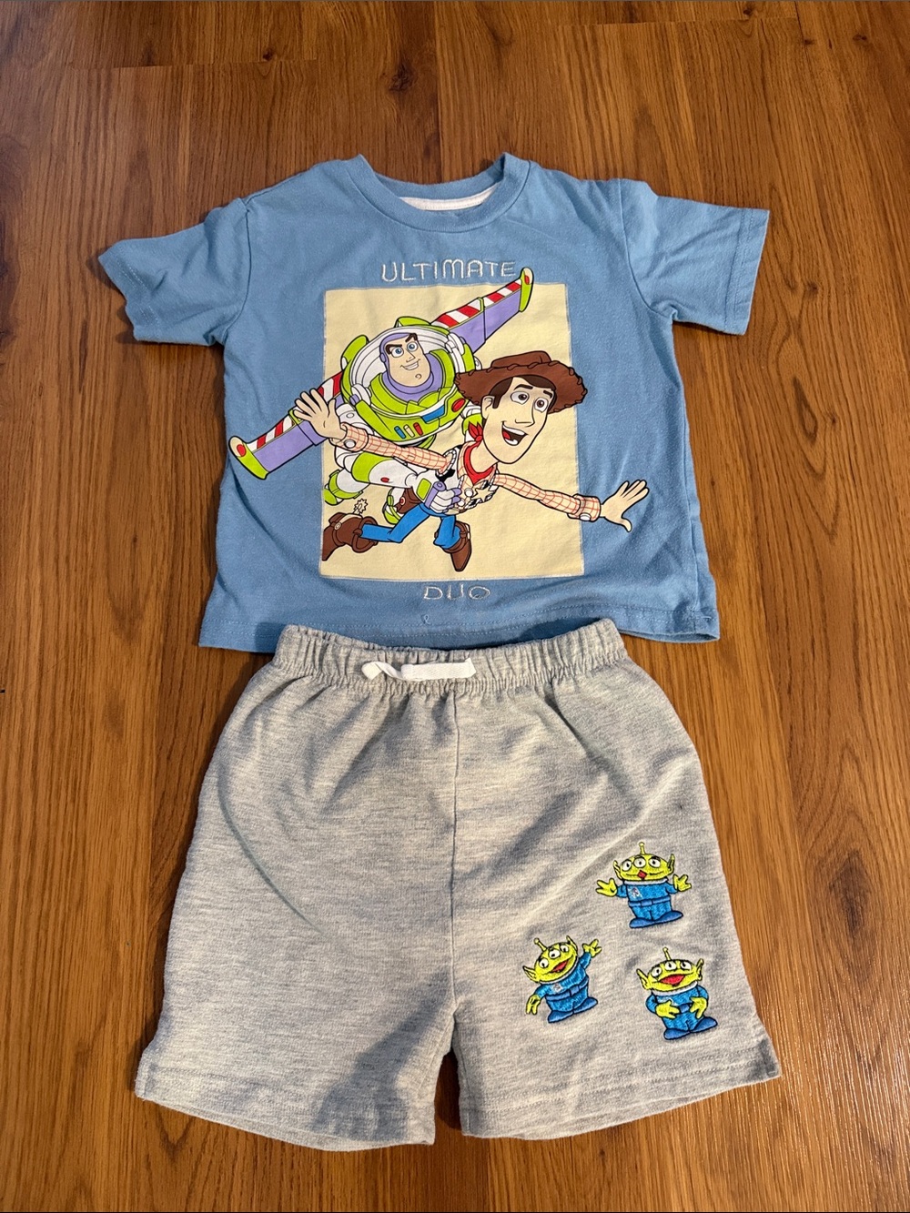 Disney Blue Toy Story Pajama Set with Buzz Lightyear, Woody & Aliens